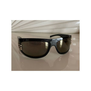Gucci Y2K Vintage Wraparound Mirrored Sunglasses 1518S Black with Case